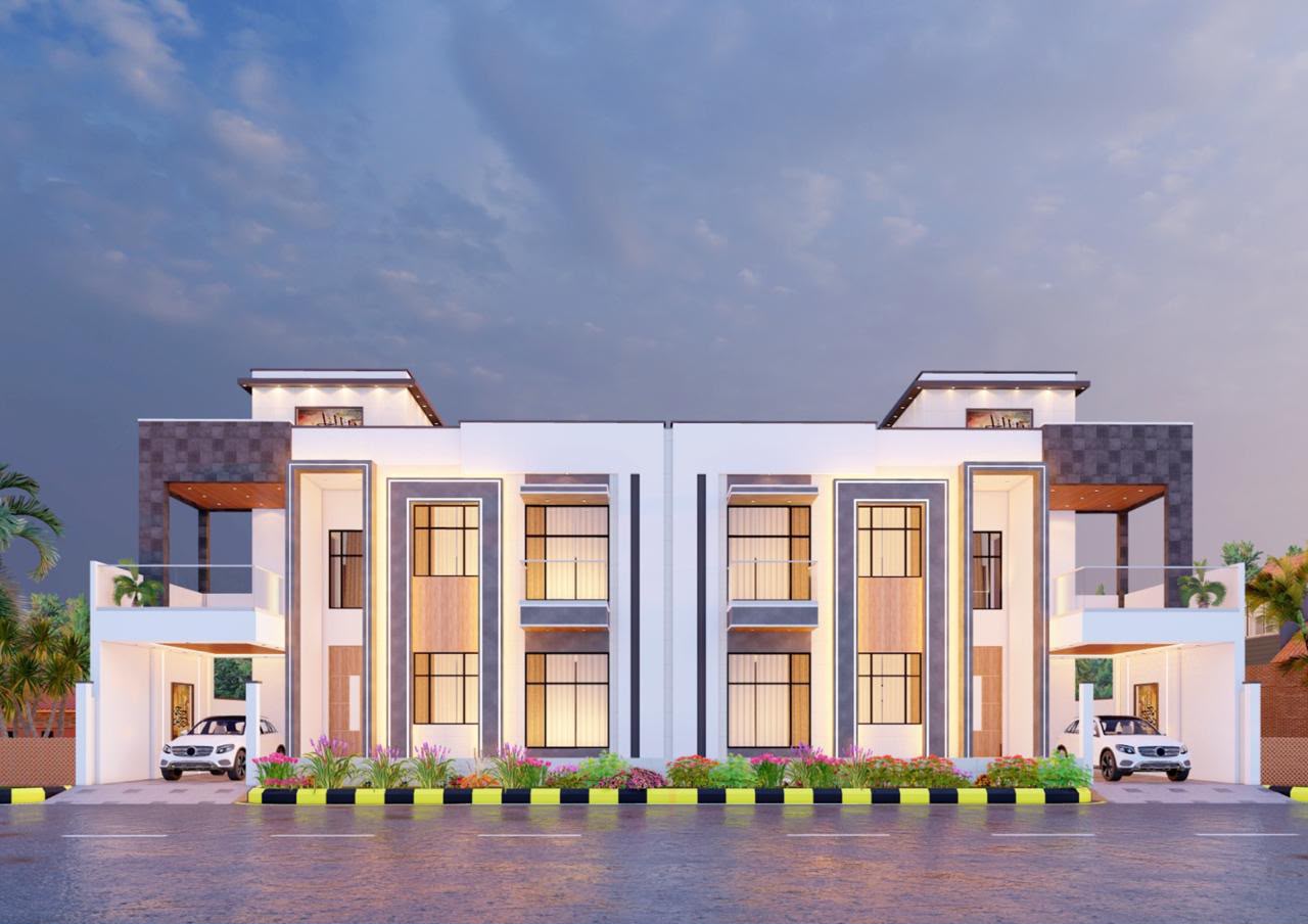 Modern Duplex Architectural Elevation Design